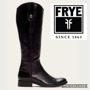 Frye Melissa Button Inside Zip Riding Boot {Black}